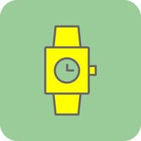 reloj lleno amarillo icono vector