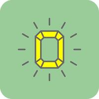 Gem Filled Yellow Icon vector