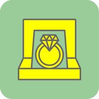 Diamond Ring Filled Yellow Icon vector