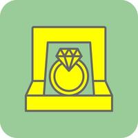 Diamond Ring Filled Yellow Icon vector