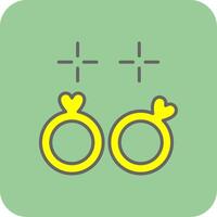 Wedding Rings Filled Yellow Icon vector