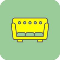 Sofa Filled Yellow Icon vector