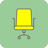 Office Chair Filled Yellow Icon vector