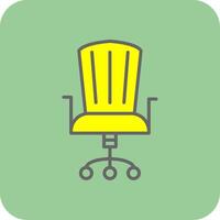 oficina silla lleno amarillo icono vector