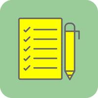 Task List Filled Yellow Icon vector