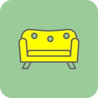 Sofa Filled Yellow Icon vector