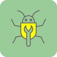Bug Fixing Filled Yellow Icon vector