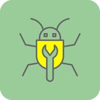 Bug Fixing Filled Yellow Icon vector