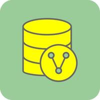 Database Sharing Filled Yellow Icon vector