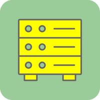 Database Center Filled Yellow Icon vector