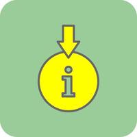 Information Download Filled Yellow Icon vector