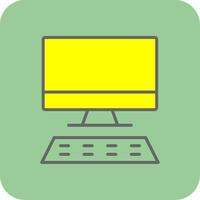 Desktop Filled Yellow Icon vector