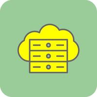 Cloud Server Filled Yellow Icon vector