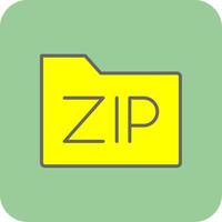 Zip Files Filled Yellow Icon vector