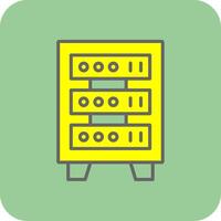 Server Rack Filled Yellow Icon vector