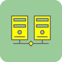 Servers Filled Yellow Icon vector