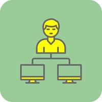 Server Client Filled Yellow Icon vector