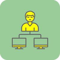 Server Client Filled Yellow Icon vector