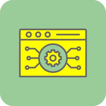 Website Algorithm Filled Yellow Icon vector