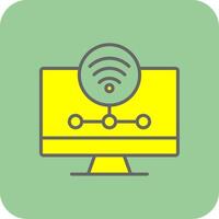 Wifi Server Filled Yellow Icon vector