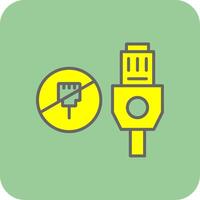 Lan Unplugged Filled Yellow Icon vector