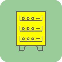 Server Cabinet Filled Yellow Icon vector