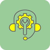 Tech Support Filled Yellow Icon vector