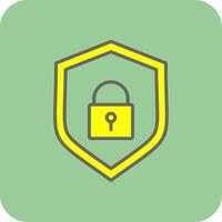 Database Protection Filled Yellow Icon vector