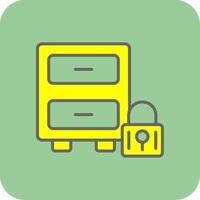 Filing Cabinet Filled Yellow Icon vector