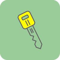 Car Key Filled Yellow Icon vector