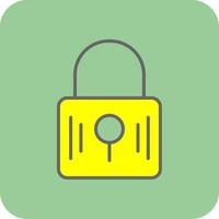 Padlock Filled Yellow Icon vector