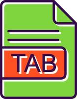 TAB File Format filled Design Icon vector