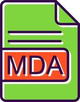 MDA File Format filled Design Icon vector