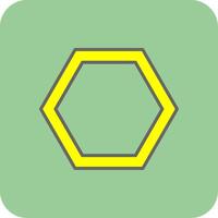 Hexagon Filled Yellow Icon vector
