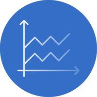 Area Graph Flat Bubble Icon vector