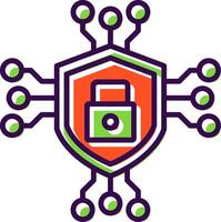 Data Encryption filled Design Icon vector