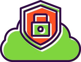 Cloud Security filled Design Icon vector