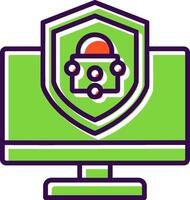 Security Computer Fix filled Design Icon vector