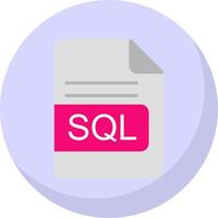 sql archivo formato plano burbuja icono vector