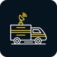 Van Line Yellow White Icon vector