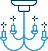 Chandelier Line Blue Two Color Icon vector