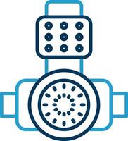 Head Light Line Blue Two Color Icon vector