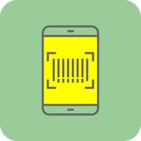 Barcode Scan Filled Yellow Icon vector