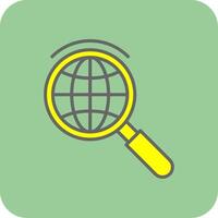 Global Search Filled Yellow Icon vector