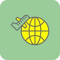 Worldwide Shipping Filled Yellow Icon vector