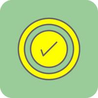 Goals Completion Filled Yellow Icon vector