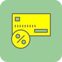 Discount Card Filled Yellow Icon vector