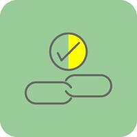 Backlink Checker Filled Yellow Icon vector