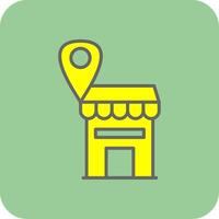 Shop Location Filled Yellow Icon vector