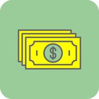 Cash Filled Yellow Icon vector